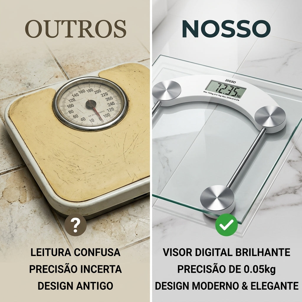 Balança Digital Eletrônica Vidro 180kg Multiuso