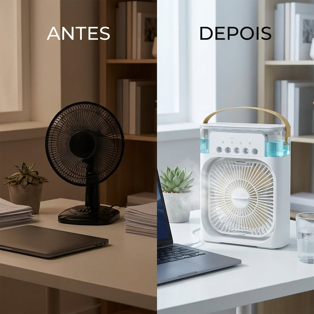 Ventilador Climatizador Portátil USB - Branco