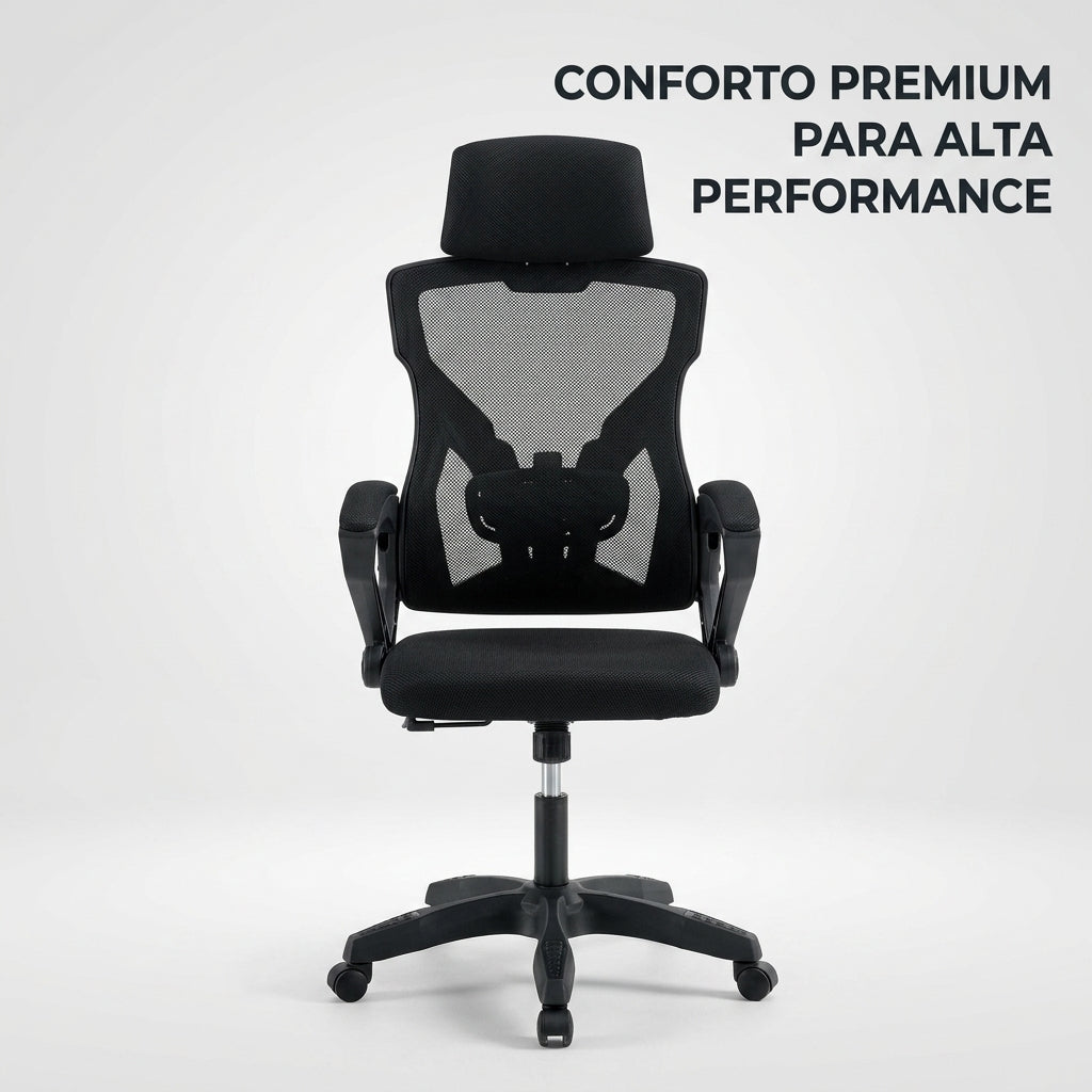 Cadeira de Escritório Presidente Executiva Gamer - Preta