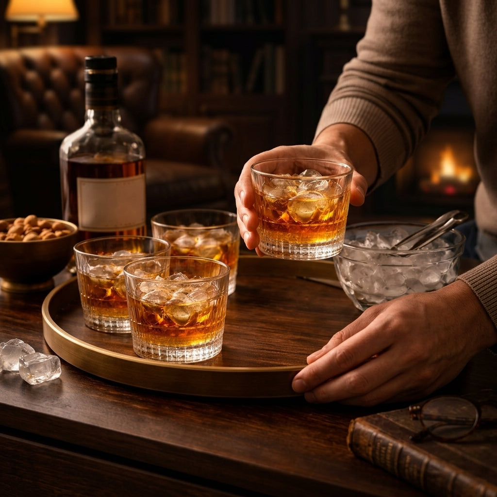 Conjunto 6 Copos Whisky Vidro 300ml Luxo Premium Drinks