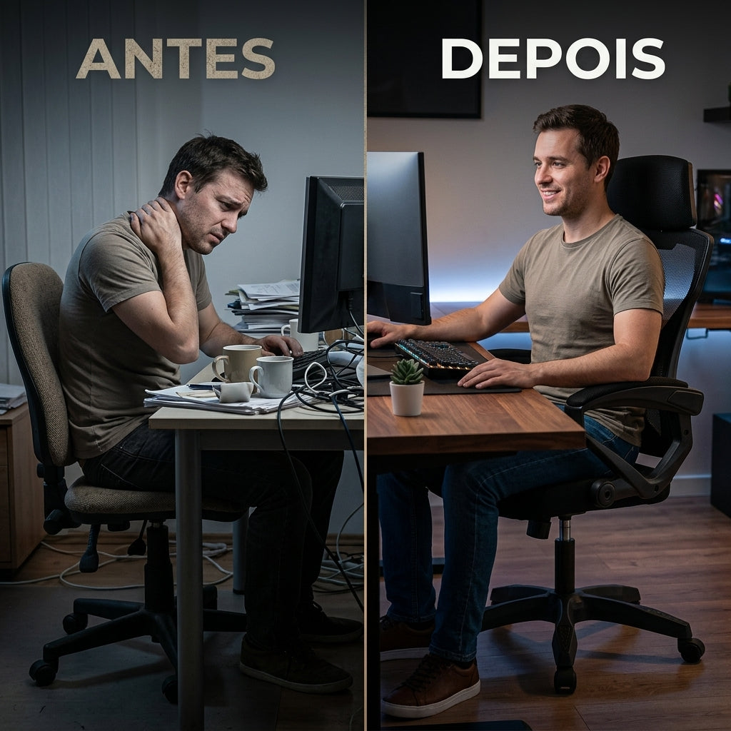Cadeira de Escritório Presidente Executiva Gamer - Preta