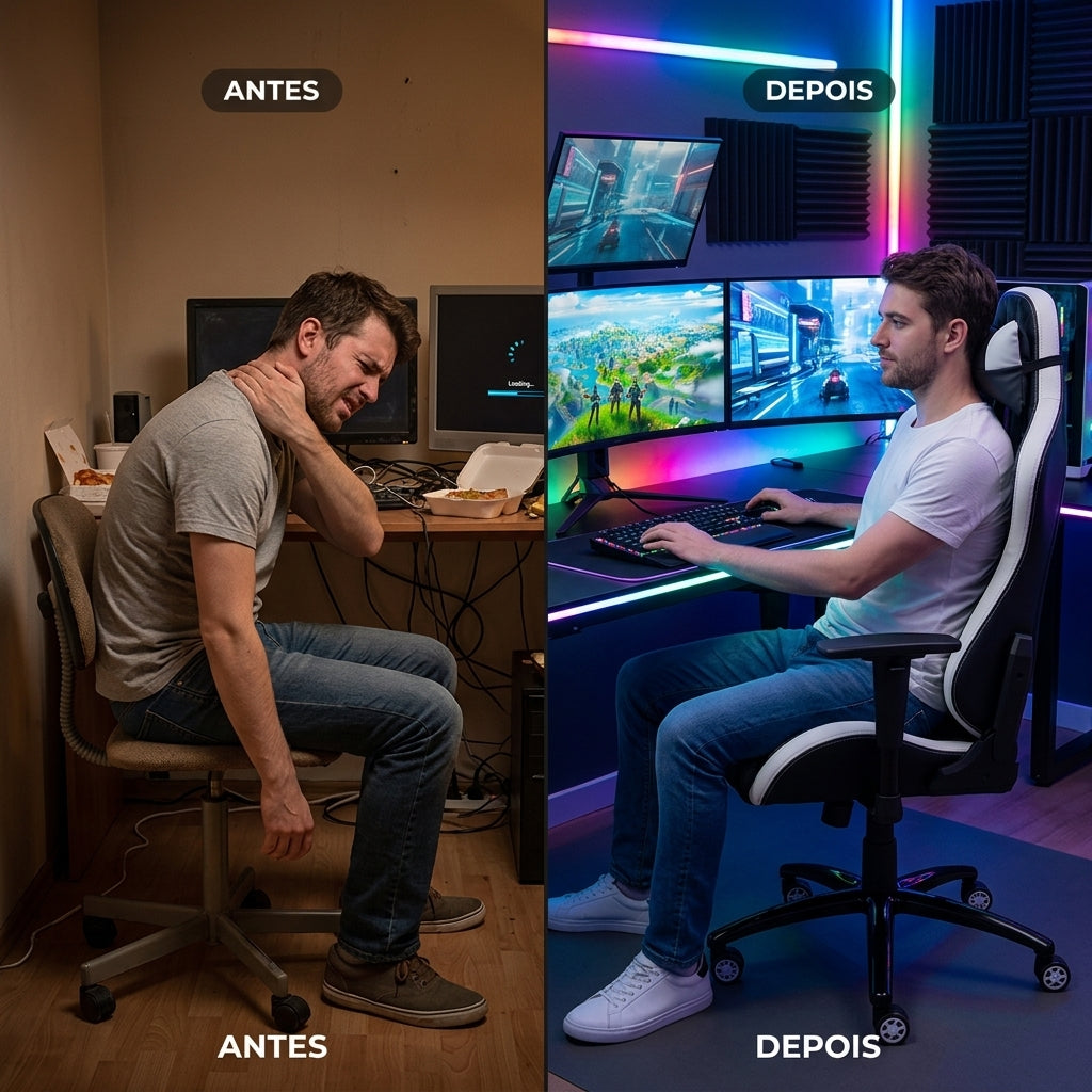 Cadeira Gamer Ergonômica - Preta