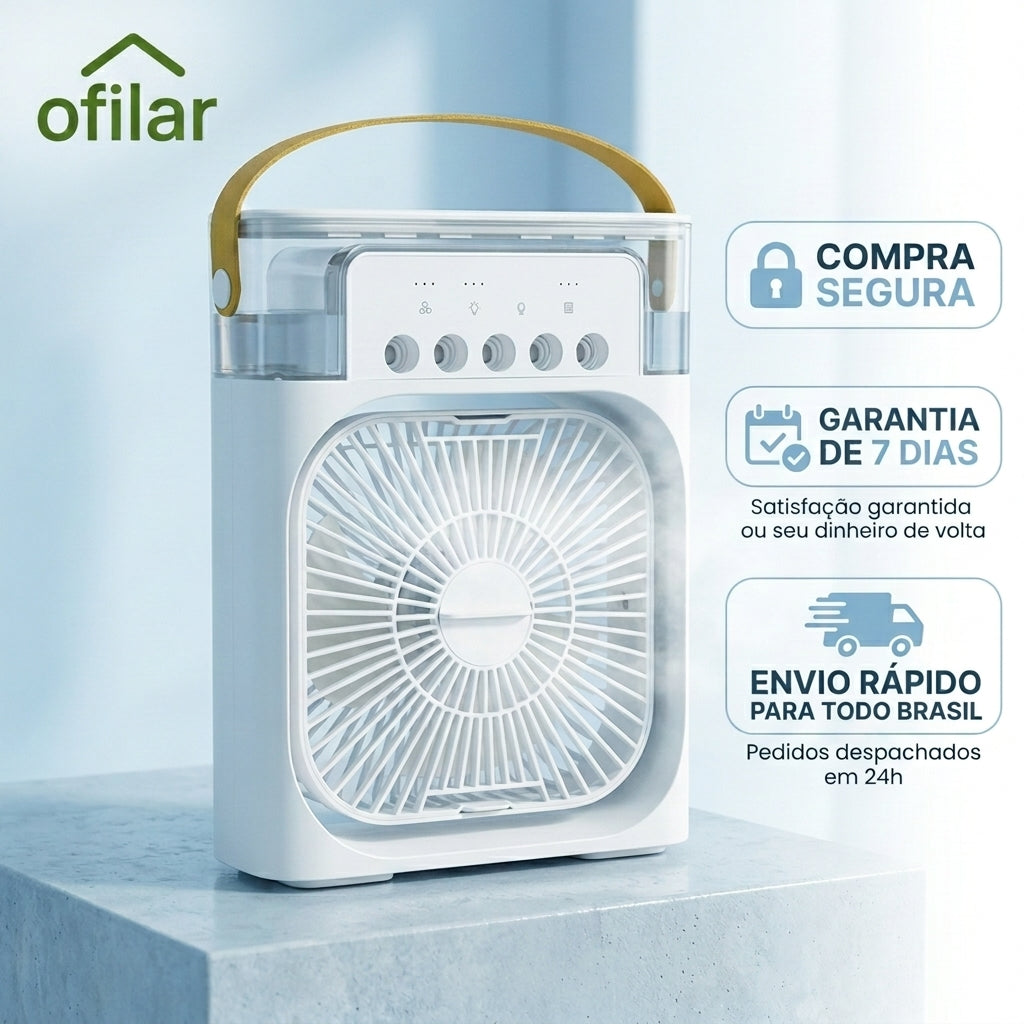 Ventilador Climatizador Portátil USB - Branco