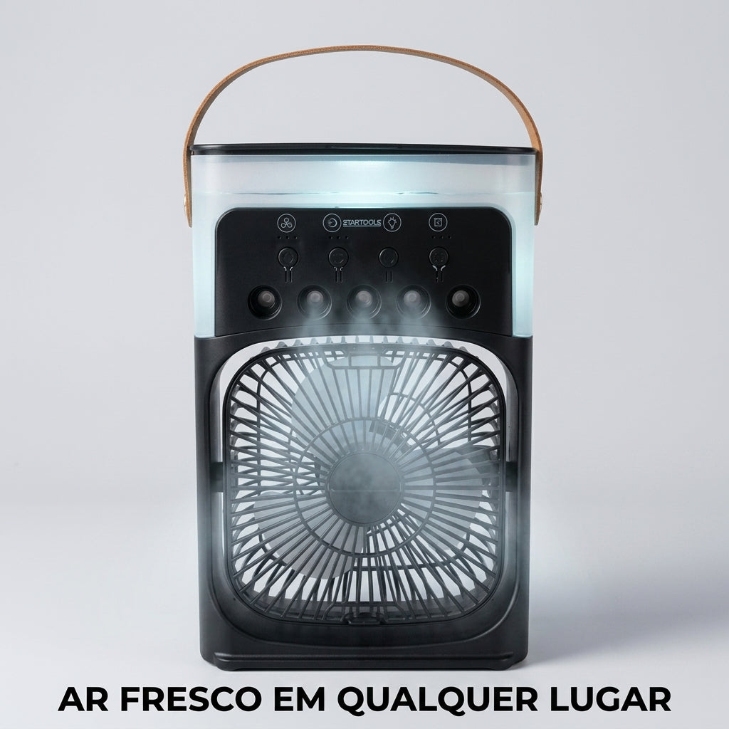 Climatizador e Ventilador Portátil LED Bivolt 10W - Preto
