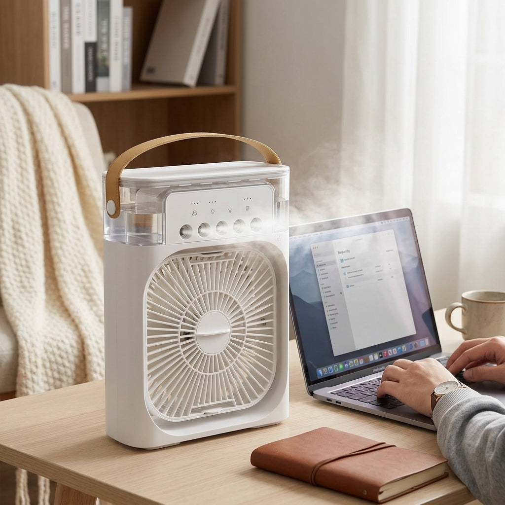 Ventilador Climatizador Portátil USB - Branco